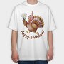 Turkey Party Flower, Tricou Oversize Barbati (Unisex)