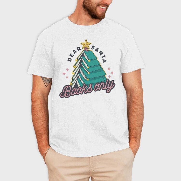 Funny Christmas Books Tree, Tricou Barbati (Unisex)