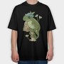 Froggy Flower Hat, Tricou Oversize Barbati (Unisex)