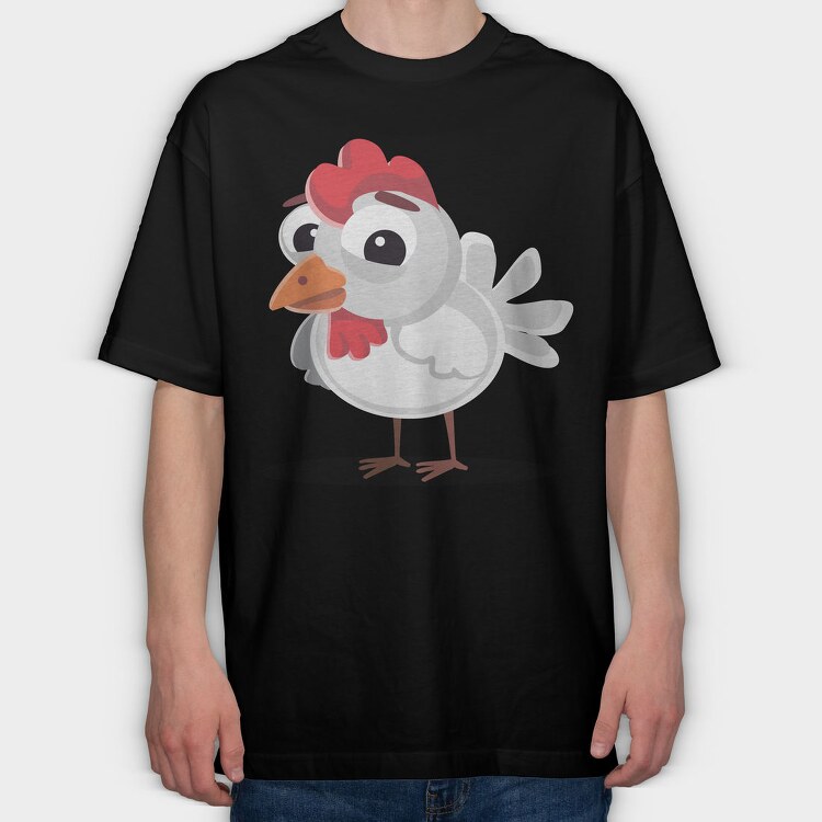 Chicken Party Chic, Tricou Oversize Barbati (Unisex)