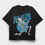 Skeleton Rock And Roll Forever, Tricou Oversize Barbati (Unisex)