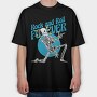 Skeleton Rock And Roll Forever, Tricou Oversize Barbati (Unisex)