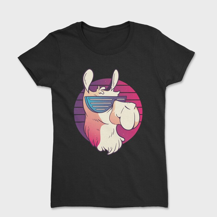 Llama Sunglasses Retro, Tricou Femei