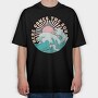 Vintage Beach Wave, Tricou Oversize Barbati (Unisex)