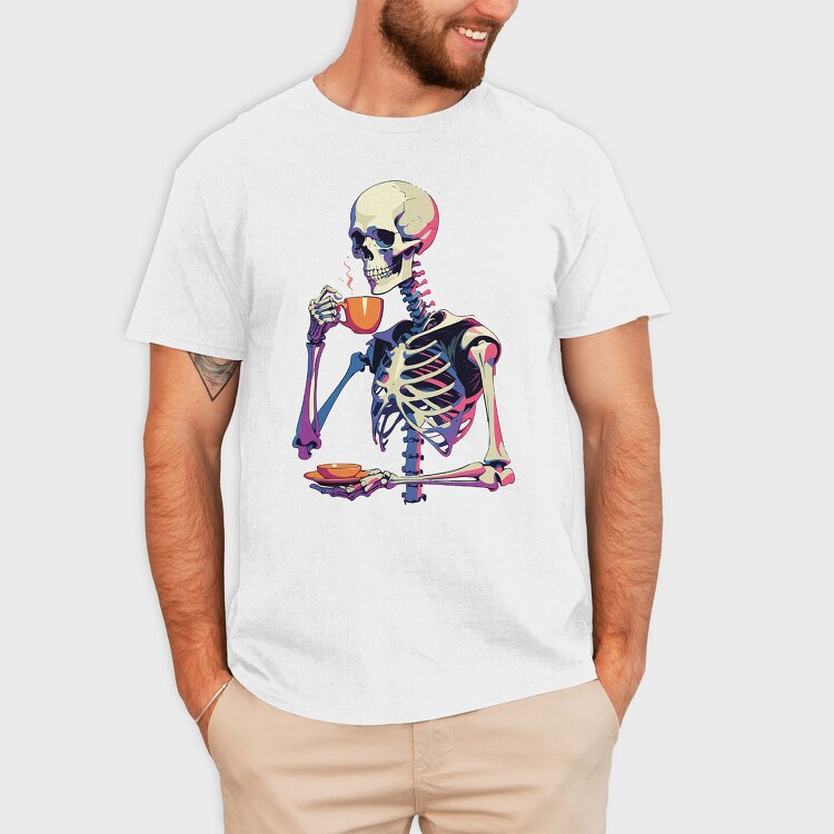 Skeleton Tea Coffee, Tricou Barbati (Unisex)