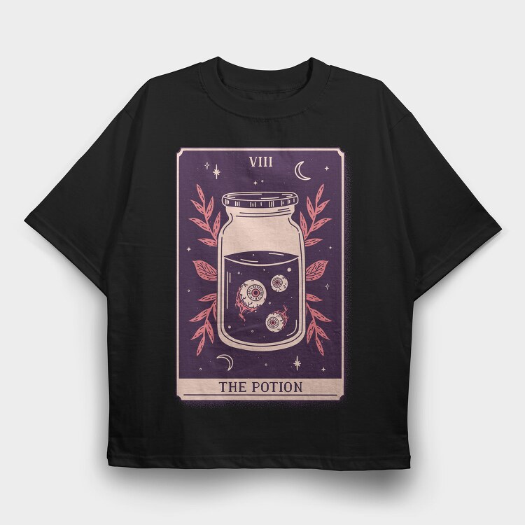 Potion Mystical Tarot Card 08, Tricou Oversize Barbati (Unisex)
