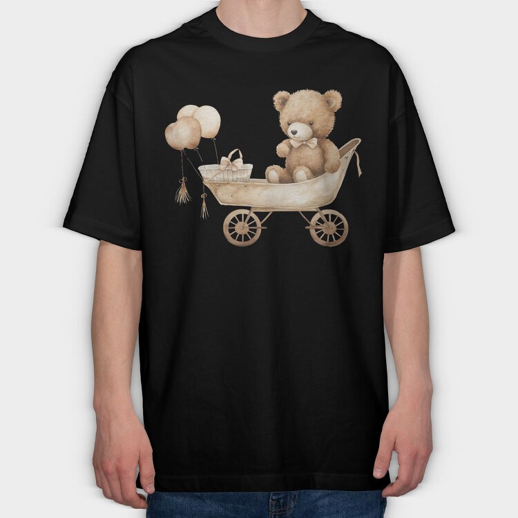 Vintage Bear Buggy, Tricou Oversize Barbati (Unisex)