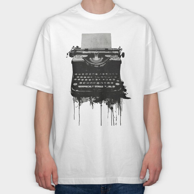 Typewriter Typing, Tricou Oversize Barbati (Unisex)