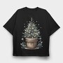Potted Christmas Tree Tote, Tricou Oversize Barbati (Unisex)