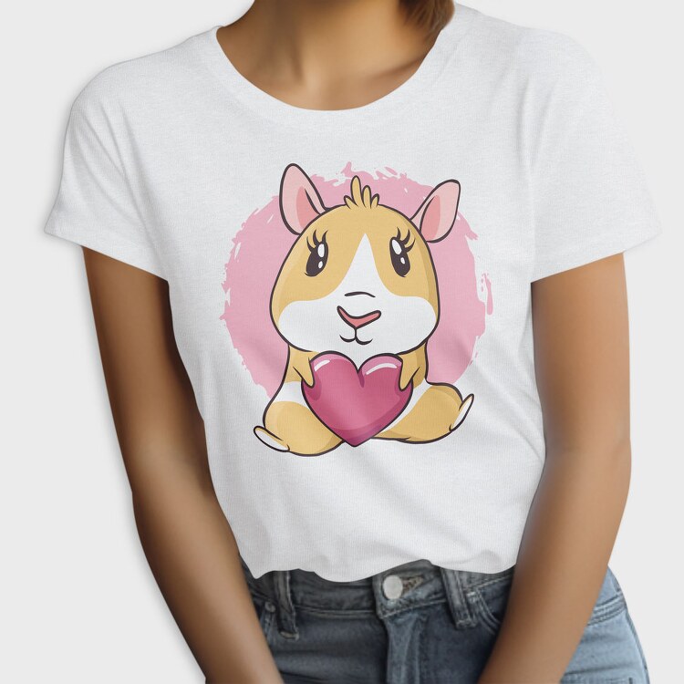 Heart Guinea Pig With, Tricou Femei