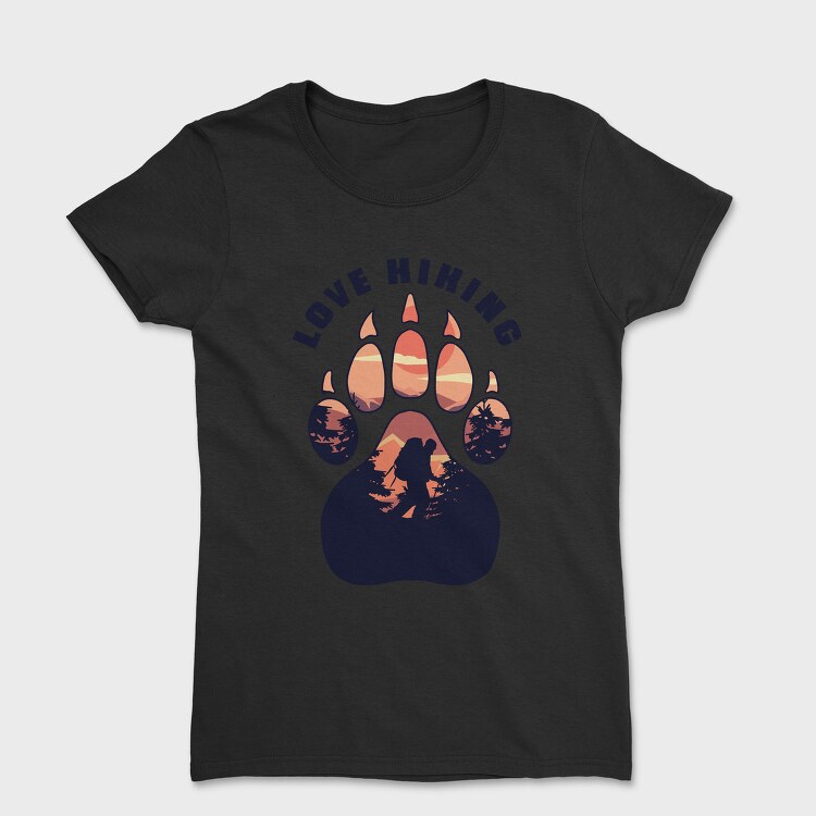 Love Hiking Bear Paw, Tricou Femei