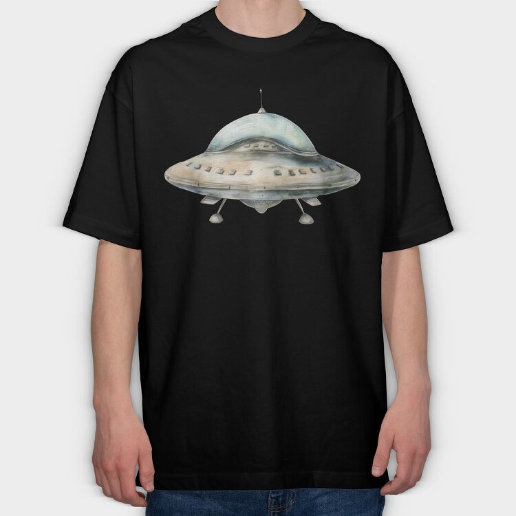 Ufo Spacecraft Art, Tricou Oversize Barbati (Unisex)