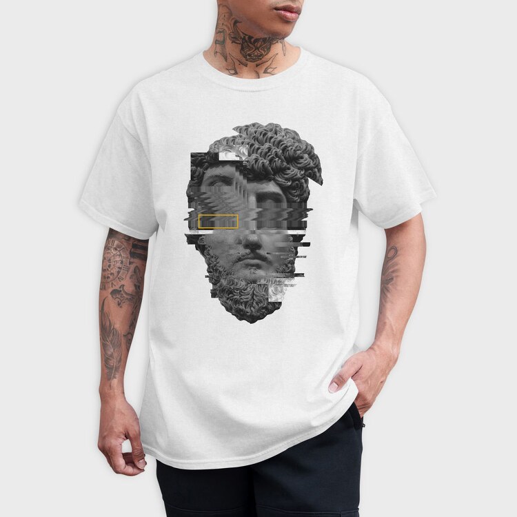 Frontal Glitched Statue Glitch 5, Tricou Barbati (Unisex)
