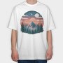 Vintage Mountain Night, Tricou Oversize Barbati (Unisex)