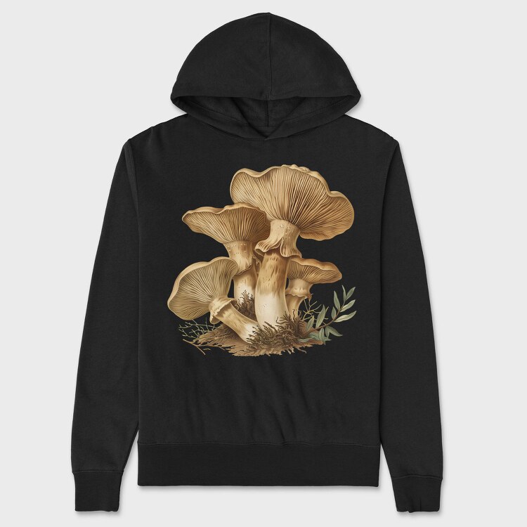 Vintage Mushroom Png, Hanorac Oversize Barbati (Unisex)