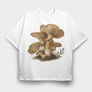 Vintage Mushroom Png, Tricou Oversize Barbati (Unisex)