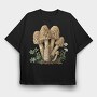 Vintage Mushroom Set, Tricou Oversize Barbati (Unisex)