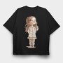 Vintage Pink Girl, Tricou Oversize Barbati (Unisex)