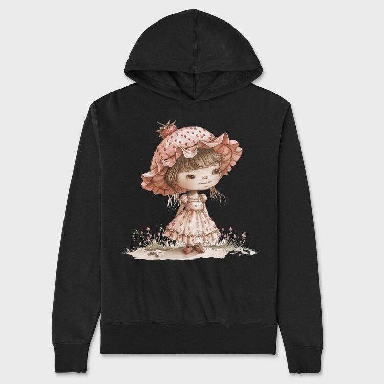 Vintage Strawberry Girl, Hanorac Oversize Barbati (Unisex)