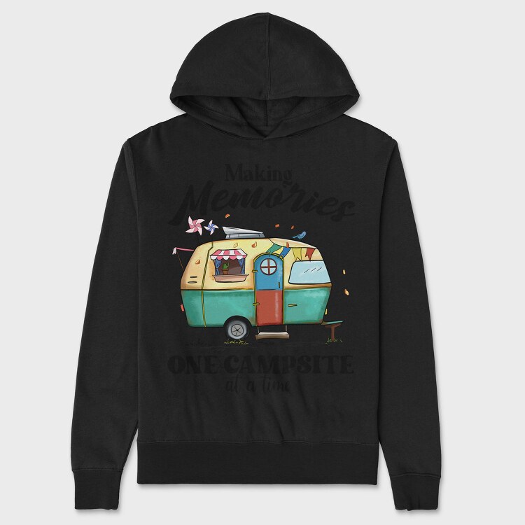 Vintage Trailer Memories, Hanorac Oversize Barbati (Unisex)