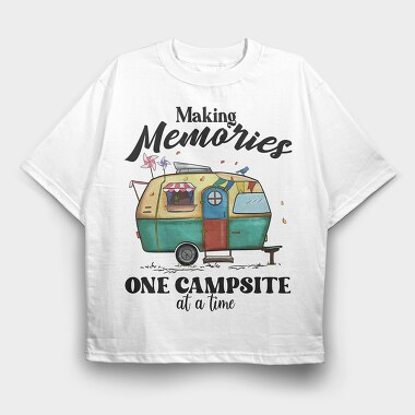 Vintage Trailer Memories, Tricou Oversize Barbati (Unisex)