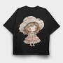 Vintage Village Girl, Tricou Oversize Barbati (Unisex)
