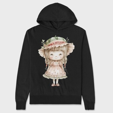 Vintage Watermelon Girl, Hanorac Oversize Barbati (Unisex)