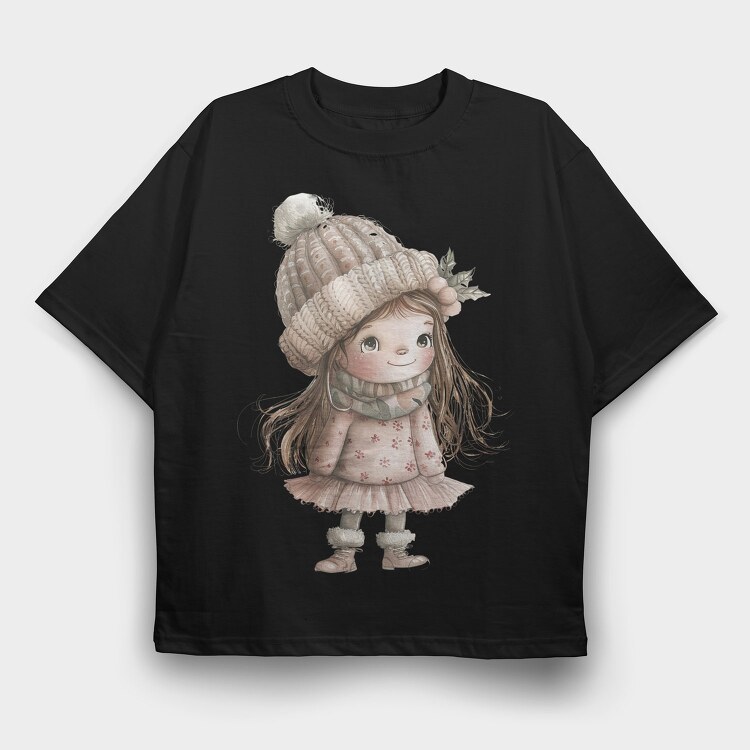 Vintagelover Girlsclipart, Tricou Oversize Barbati (Unisex)