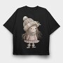 Vintagelover Girlsclipart, Tricou Oversize Barbati (Unisex)
