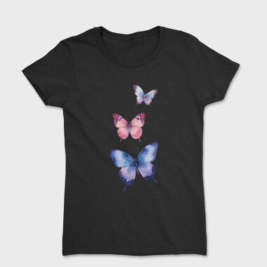 Colorful Watercolor Butterflies, Tricou Femei
