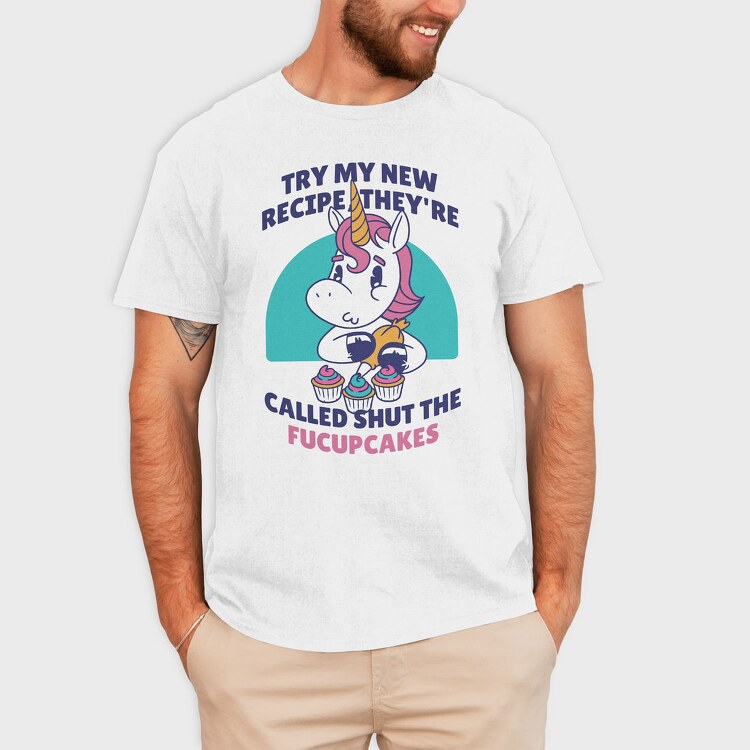 Funny Cupcake Unicorn Quote, Tricou Barbati (Unisex)