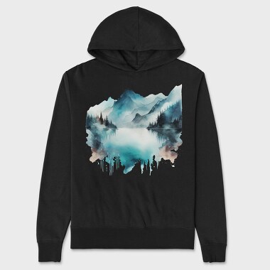 Water Reflection Mountain, Hanorac Oversize Barbati (Unisex)