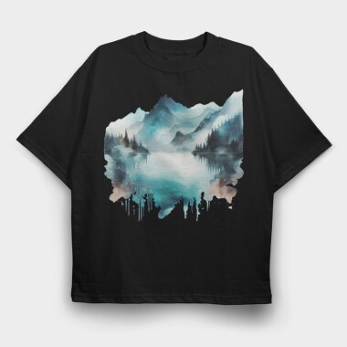 Water Reflection Mountain, Tricou Oversize Barbati (Unisex)