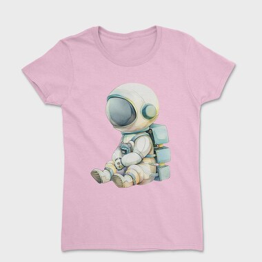 Watercolor Astronaut Sitting, Tricou Femei
