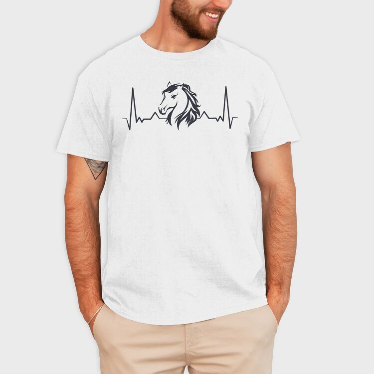 Heartbeat Horse, Tricou Barbati (Unisex)