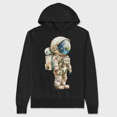 Watercolor Astronaut, Hanorac Oversize Barbati (Unisex)
