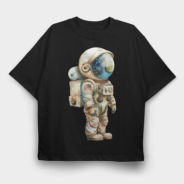 Watercolor Astronaut, Tricou Oversize Barbati (Unisex)