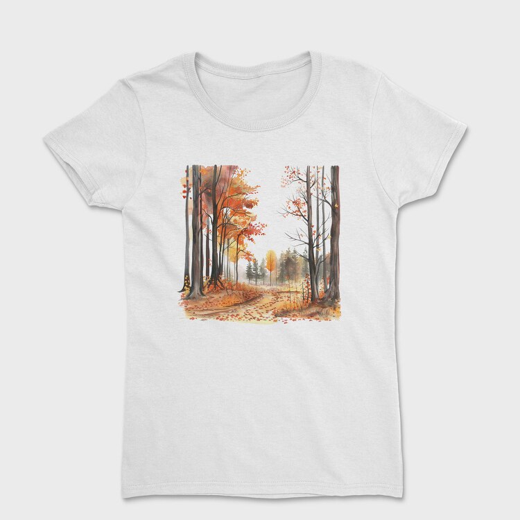 Watercolor Autumn Forest, Tricou Femei