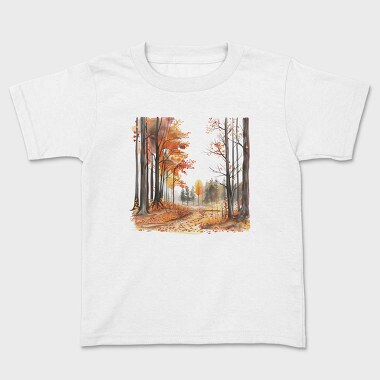 Watercolor Autumn Forest, Tricou Copii