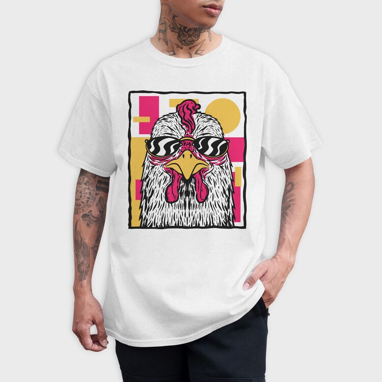 Chicken With Sunglasses Hen Glasses, Tricou Barbati (Unisex)