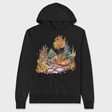 Watercolor Autumn Garden, Hanorac Oversize Barbati (Unisex)