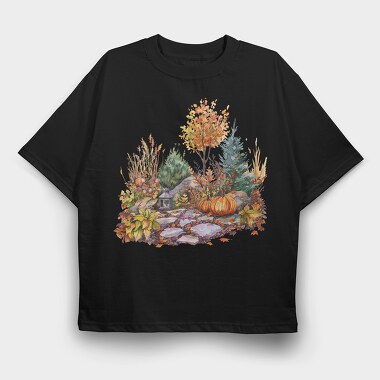 Watercolor Autumn Garden, Tricou Oversize Barbati (Unisex)