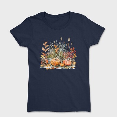 Watercolor Autumn Pumpkins, Tricou Femei