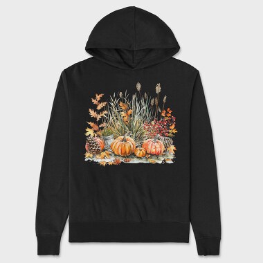 Watercolor Autumn Pumpkins, Hanorac Oversize Barbati (Unisex)