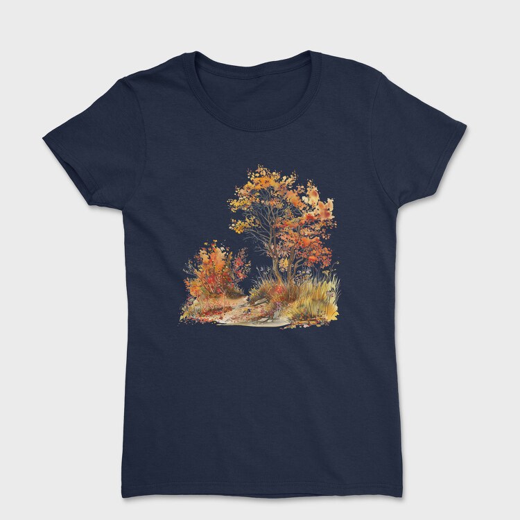 Watercolor Autumn Tree, Tricou Femei