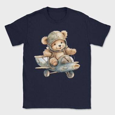 Watercolor Bear Airplane, Tricou Barbati (Unisex)