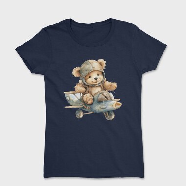 Watercolor Bear Airplane, Tricou Femei