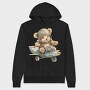 Watercolor Bear Airplane, Hanorac Oversize Barbati (Unisex)