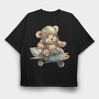 Watercolor Bear Airplane, Tricou Oversize Barbati (Unisex)