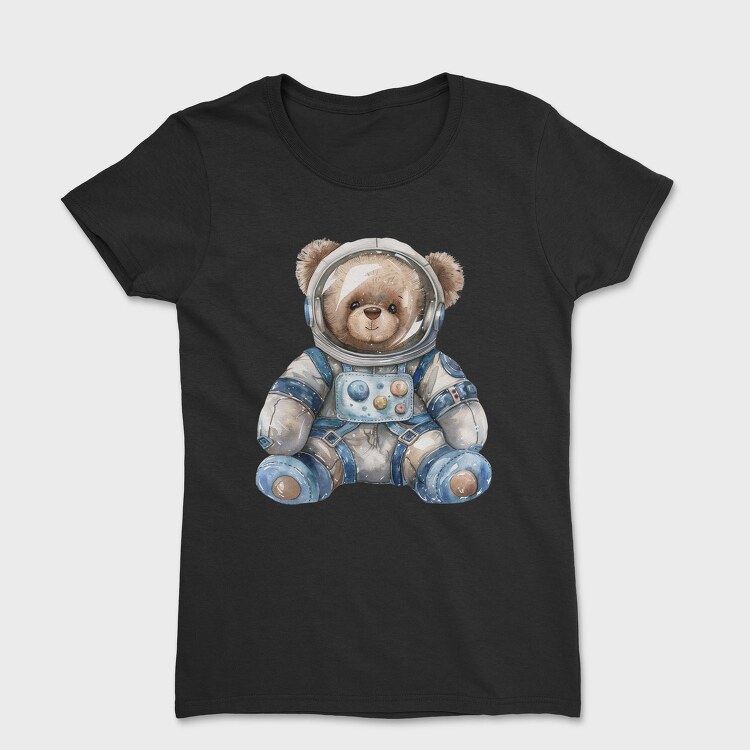 Watercolor Bear Astronaut, Tricou Femei